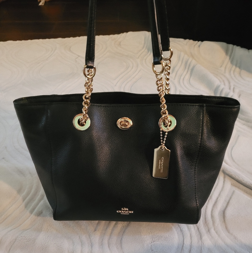 Coach black chain purse